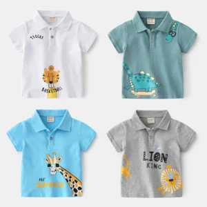 Summer Cute Cartton Polo T-shirts For Boys Cotton Quality