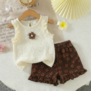 Floral Print Shorts Two-Piece Set Baby Girl