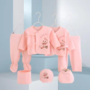 Newborn Cartoon Clothes Set Shirt Pants 7 Pc