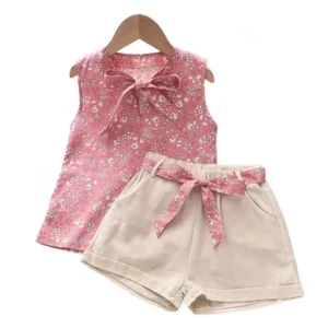 Summer Baby Girls Children Vest Shorts 2Pcs/Set