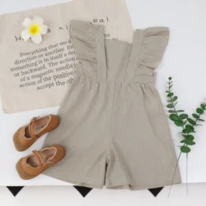 Girls Color Sleeveless Jumpsuits 1 Pc 2-6 Years