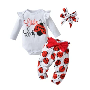Girls long sleeve top pants and headband
