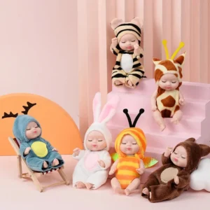 6Pcs Princess Dolls Mini Cute Sleeping Baby with Clothes