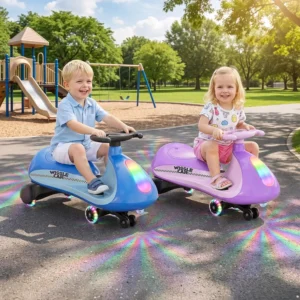 12V Electric Wiggle Car For Kids 3-8, Dual Drive Ride-on