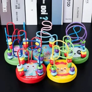 Colorful Wooden Roller Coaster Educational Circle Preschool learning