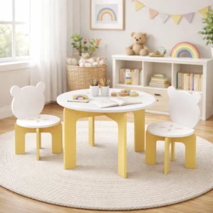 Orraves Table and Chair Set, 3-Piece Toddler Table with 2 Chairs
