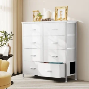 JHK Dresser For Bedroom 8 Fabric Drawer Steel Frame