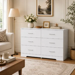 6 Drawer, Modern Wood Chest for Bedroom